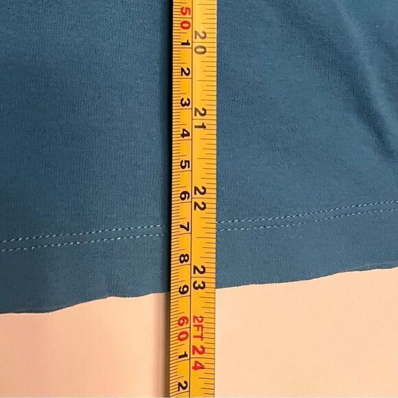 COS Top Size XL-L Blue 100% Cotton Short Sleeve - Picture 6 of 7